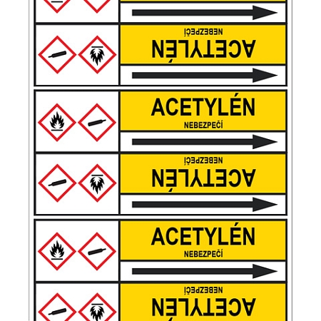 Značení potrubí, acetylén